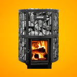 Harvia GreenFlame Legend 240 Wood Sauna Stove with Sauna Stones, 15.9KW
