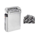 Harvia Topclass KV Stainless Steel Sauna Heater with Built-In Temperature Controls & Sauna Stones
