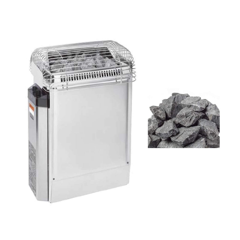 Harvia Topclass KV Stainless Steel Sauna Heater with Built-In Temperature Controls & Sauna Stones