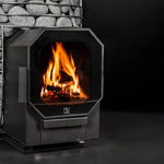 Huum Hive Flow LS 9.8KW Wood-Burning Sauna Stove With Firebox Extension & Sauna Stones
