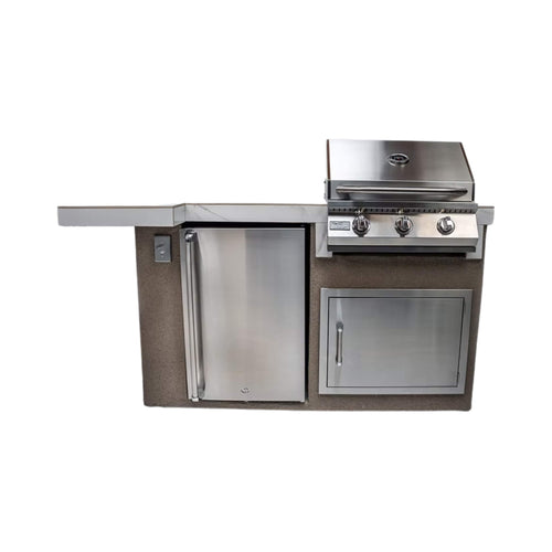 KoKoMo Grills Mini Maui 6FT BBQ Island with LED Lights, Built-In BBQ and Refrigerator