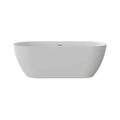 Nuvia 59-Inch Luxury Solid Surface Matte White Freestanding Soaking Tub