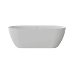 Nuvia 59-Inch Luxury Solid Surface Matte White Freestanding Soaking Tub