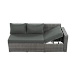 Alora Outdoor 6-Piece All-Weather PE Rattan Sofa Set with Adjustable Seat, Storage Box, Removable Covers, wnd Tempered Glass Table Top