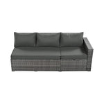 Alora Outdoor 6-Piece All-Weather PE Rattan Sofa Set with Adjustable Seat, Storage Box, Removable Covers, wnd Tempered Glass Table Top