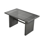 Alora Outdoor 6-Piece All-Weather PE Rattan Sofa Set with Adjustable Seat, Storage Box, Removable Covers, wnd Tempered Glass Table Top