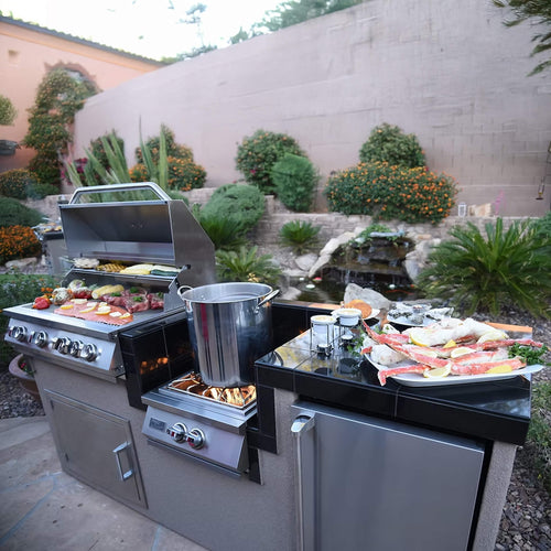 KoKoMo Grills Power Burner 4-Burner 32-Inch Built-In BBQ Grill Island Kitchen Package