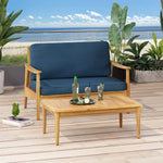 Alora Premium 4-Piece Wooden Outdoor Patio Conversation Seating Set With Cushions