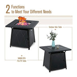 Sophia & William Outdoor Gas Fire Pit Table Set W/ Cushioned Swivel Dining Chairs 5PCS