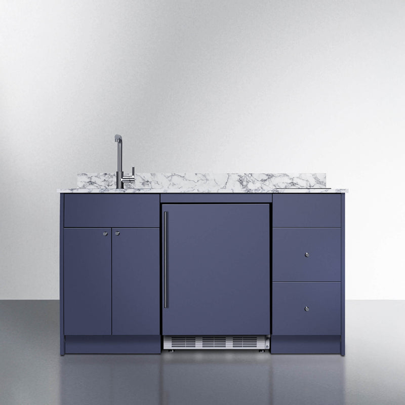 Summit Turnkey Caldera Kitchenette With A Cooktop, Refrigerator-Freezer, Sink, And Pre-Installed Cabinetry