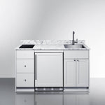 Summit Turnkey Caldera Kitchenette With A Cooktop, Refrigerator-Freezer, Sink, And Pre-Installed Cabinetry