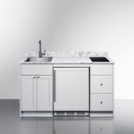 Summit Turnkey Caldera Kitchenette With A Cooktop, Refrigerator-Freezer, Sink, And Pre-Installed Cabinetry